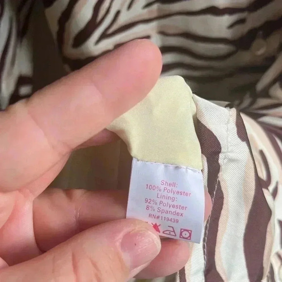 Julie Brown NYC Mary Jane Brown Rizzo Zebra Print Shirt Dress - Picture 9 of 10